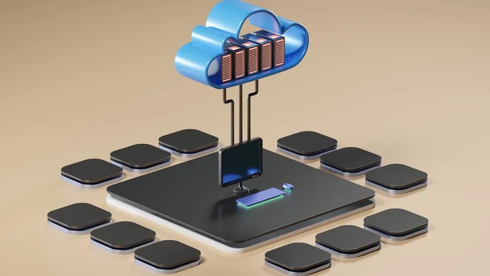 Illustration 3D du cloud computing