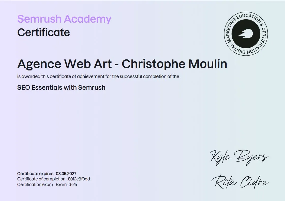 Diplôme SEO · Semrush Academy