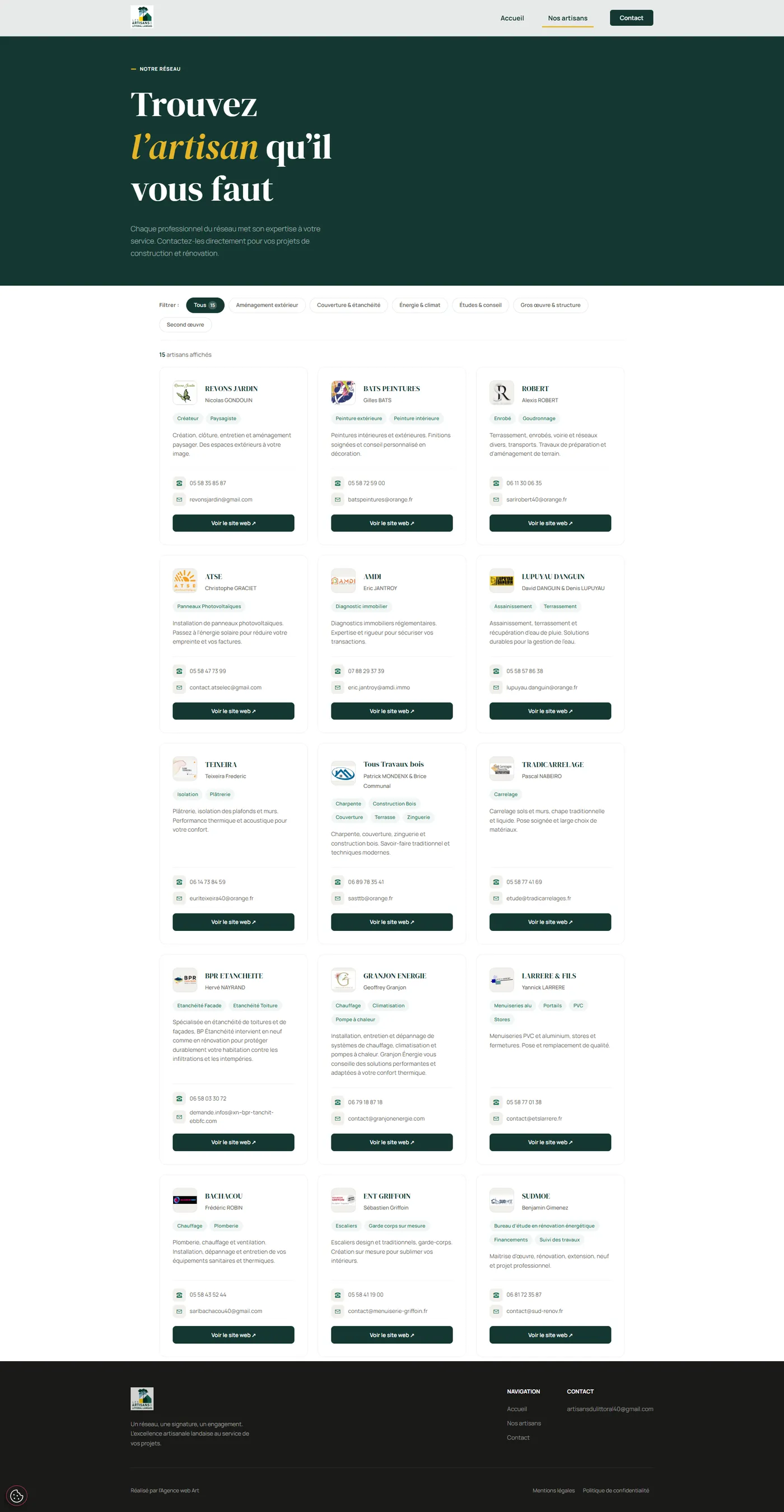 Fiche d'un artisan membre du réseau