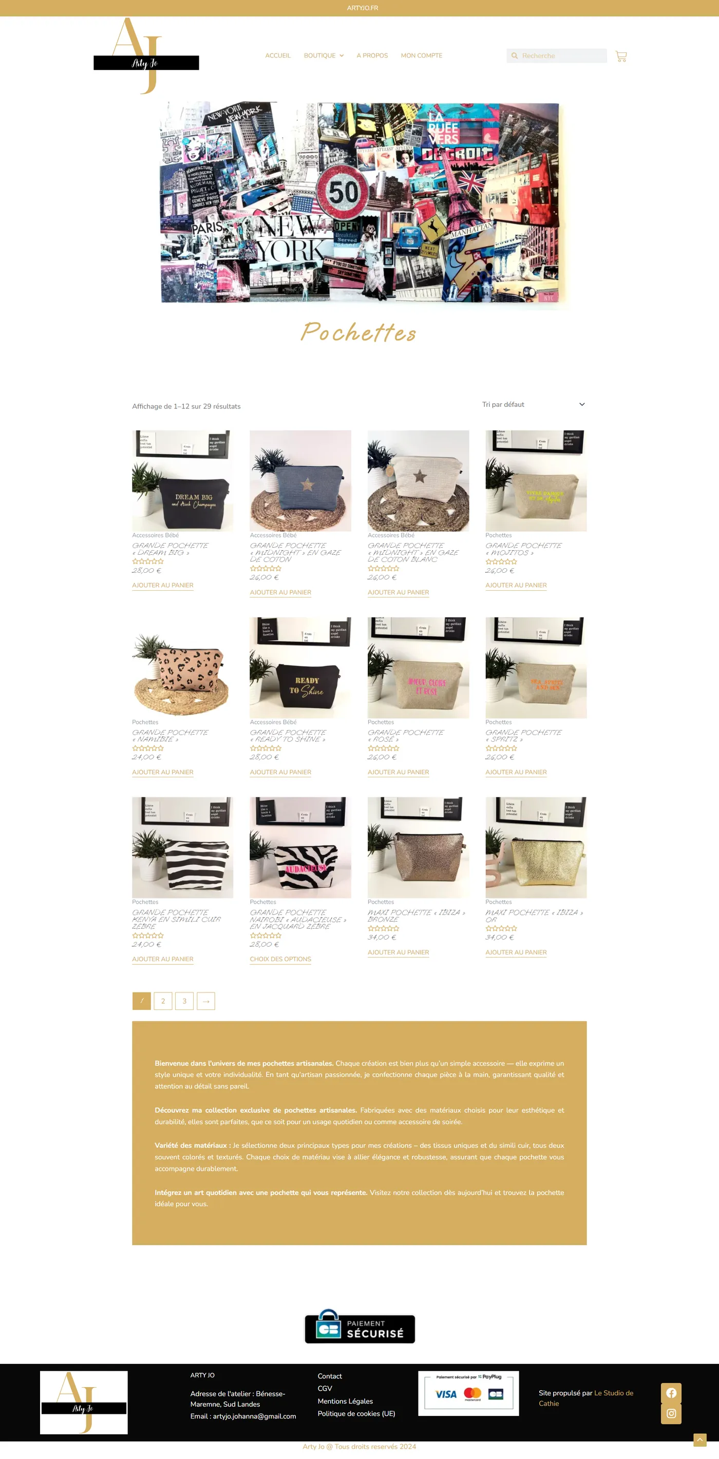 Page collection des pochettes, template optimisé pour le SEO