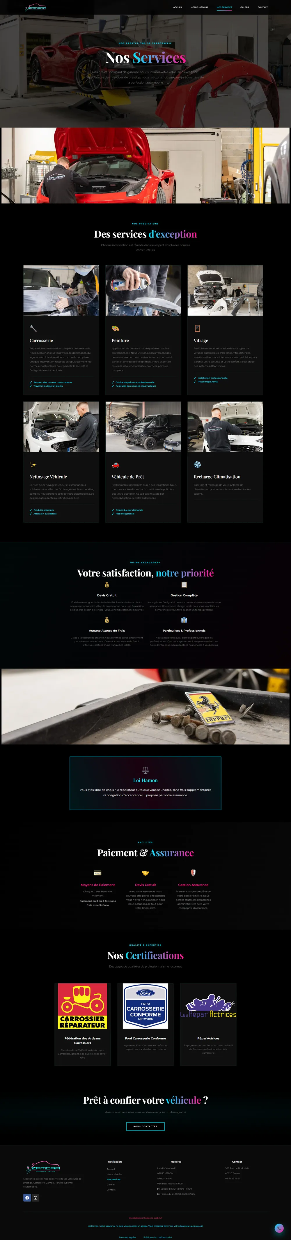 Présentation des services de la carrosserie