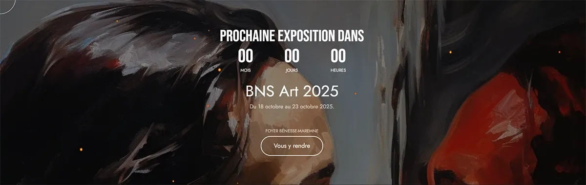 Page d'accueil du site, l'art mis au premier plan