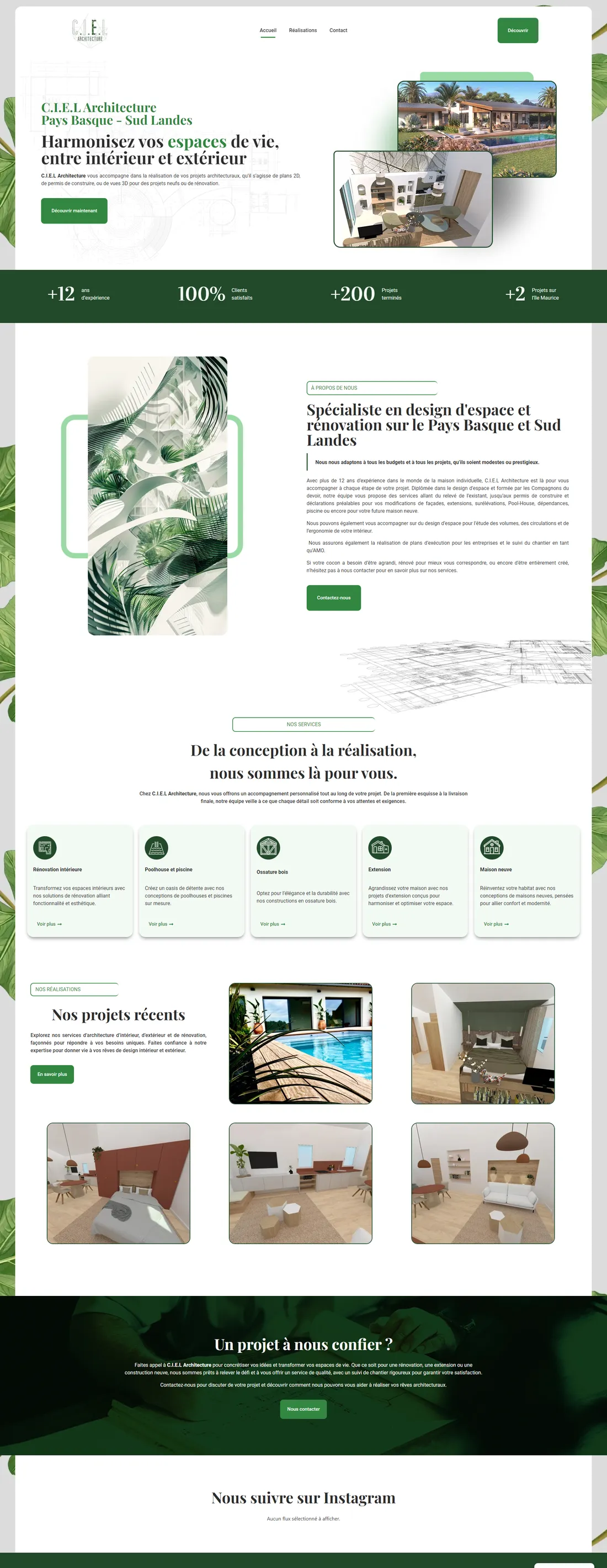 Page d'accueil complète du site