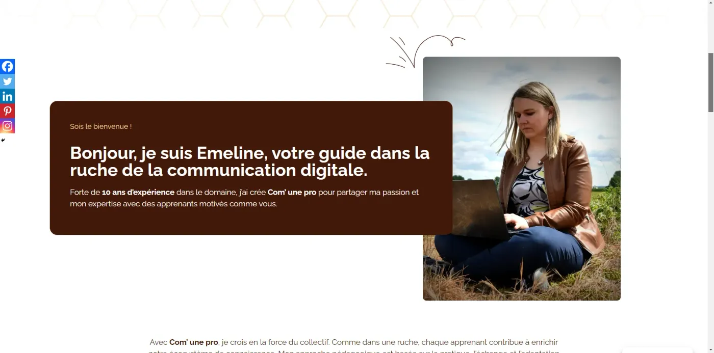 Page à propos de la formatrice