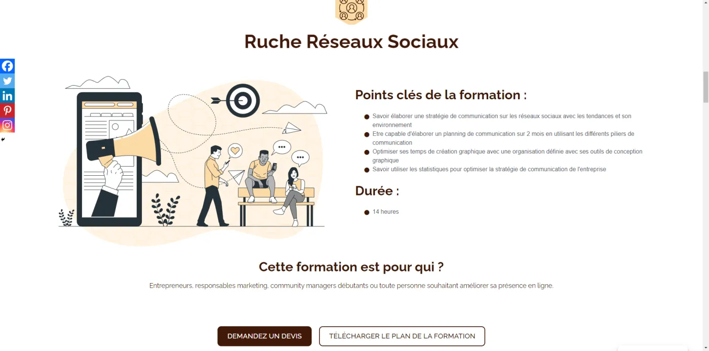 Présentation des formations proposées