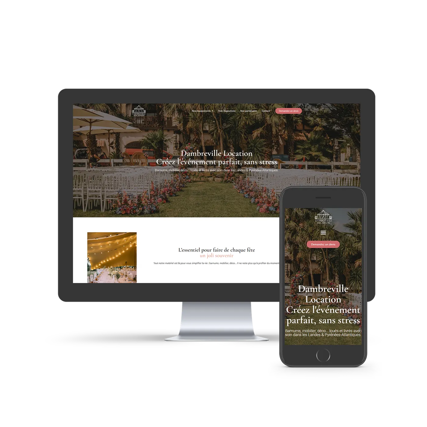 Aperçu du nouveau site Dambreville Location en situation