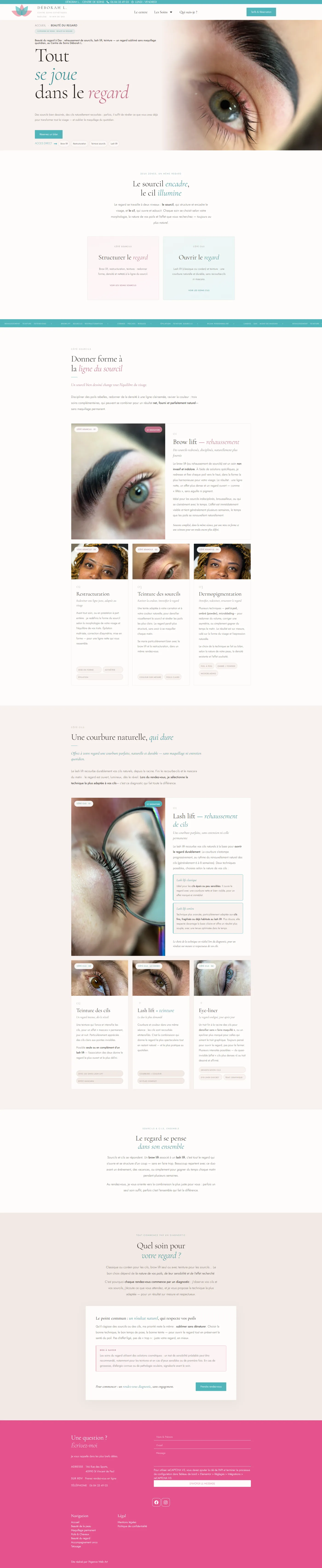 Page des soins beauté du regard après refonte