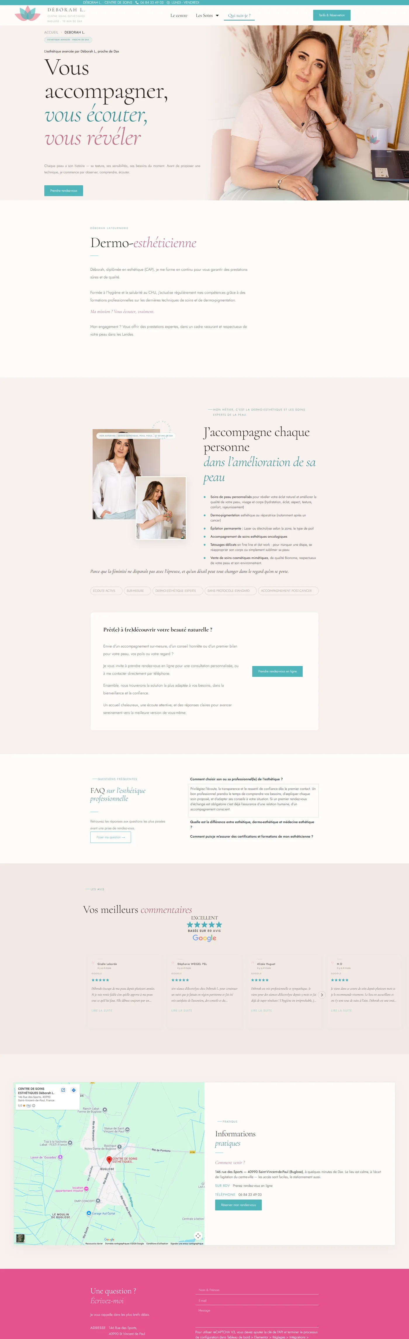 Page de présentation du centre repensée après refonte