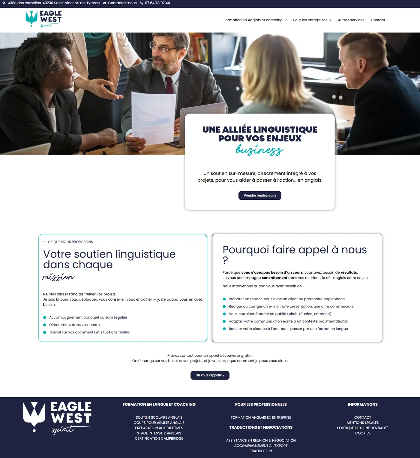 Page consultante linguistique externalisée pour les entreprises