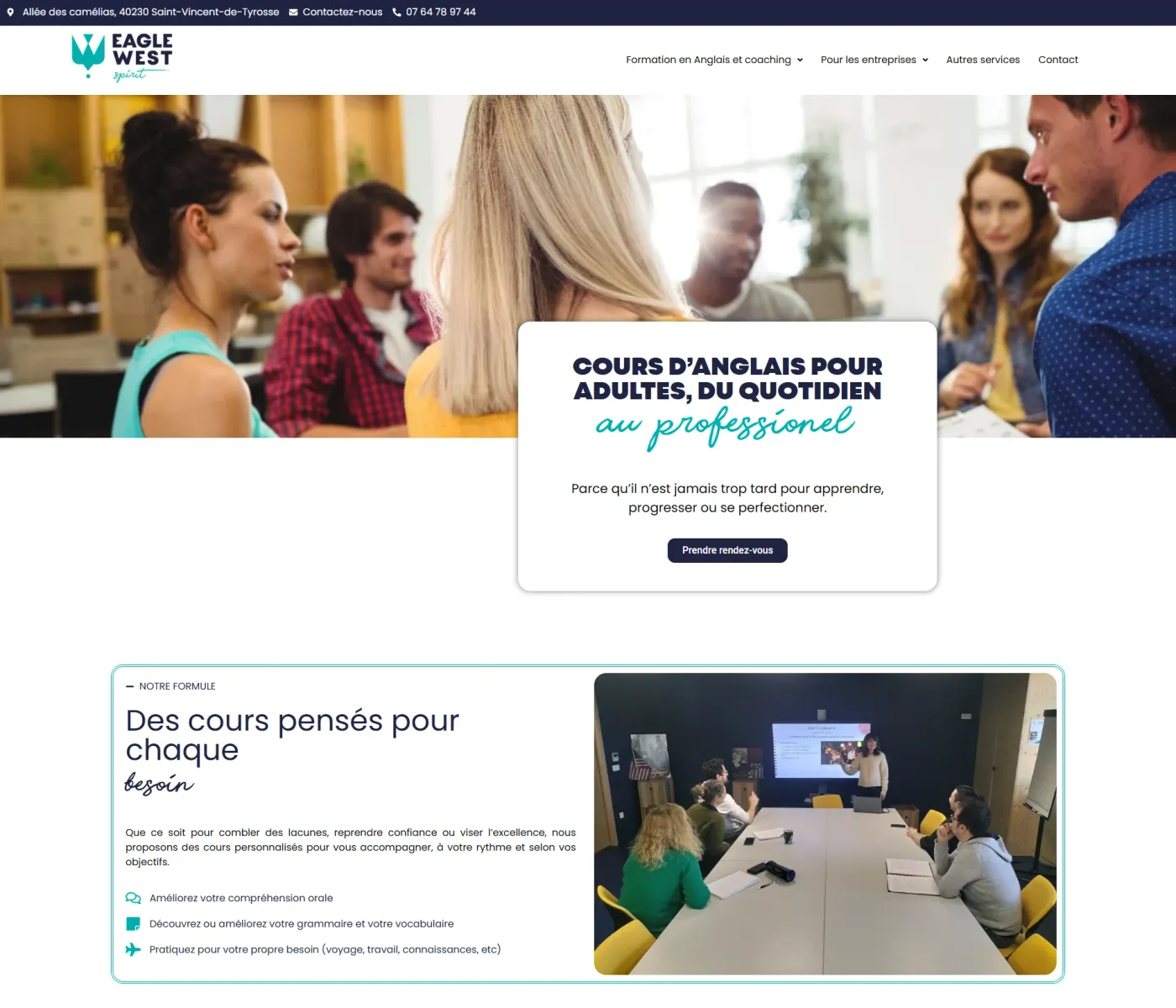 Le site de cours de langues sur différents écrans