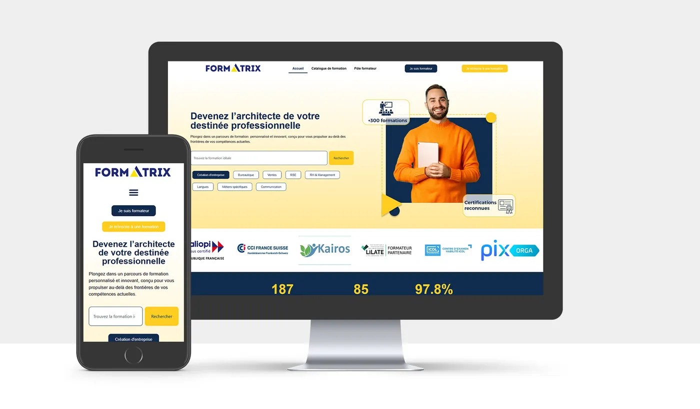 Aperçu du site Formatrix