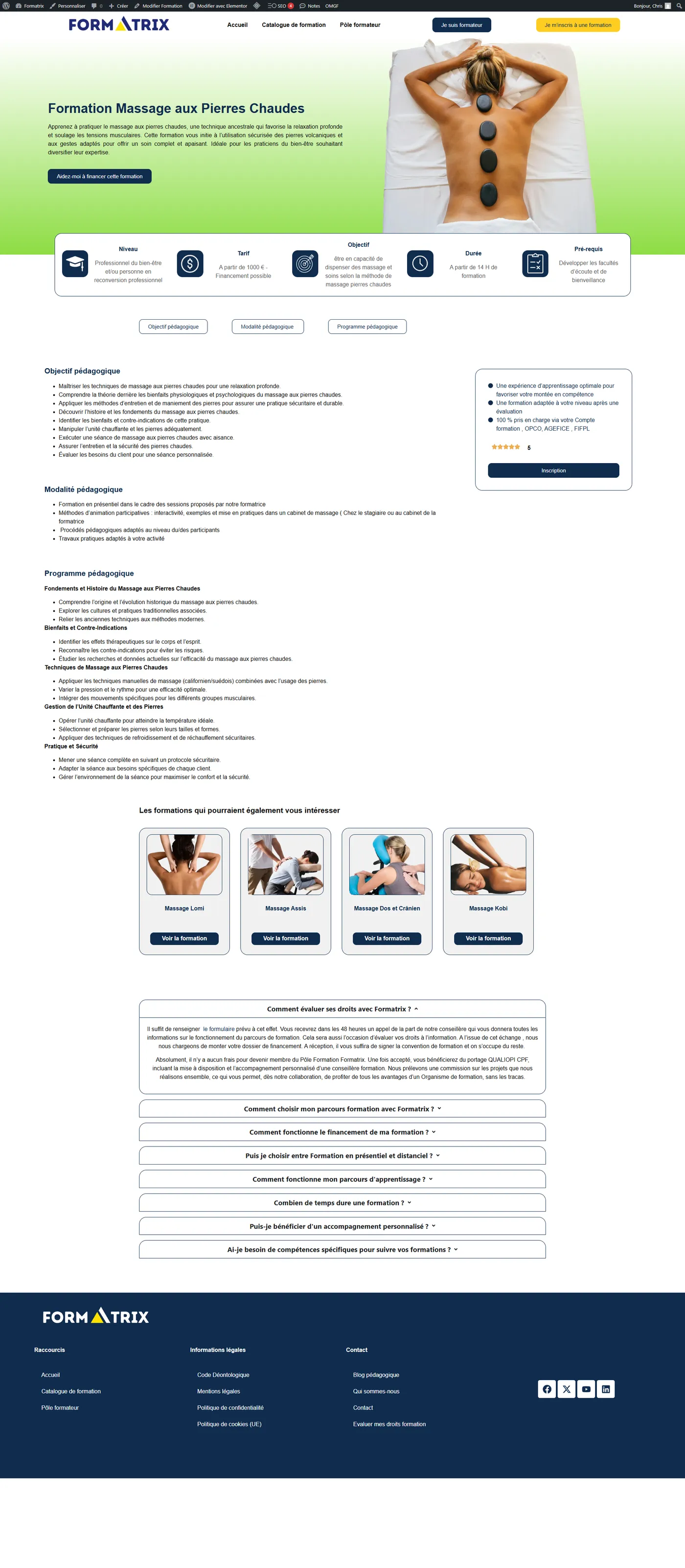 Fiche détaillée d'une formation Formatrix