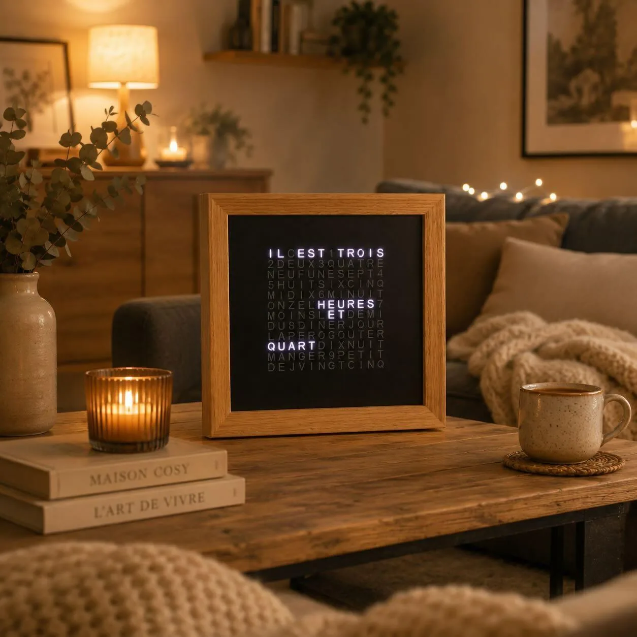 Horloge lumineuse à mots Lumotic, boutique en ligne sur mesure