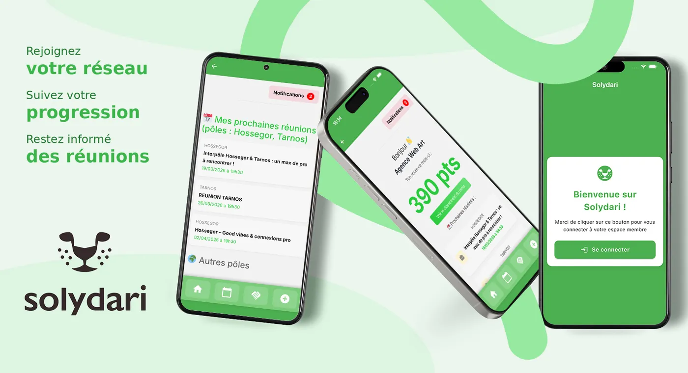 Application Solydari publiée sur l'App Store et Google Play