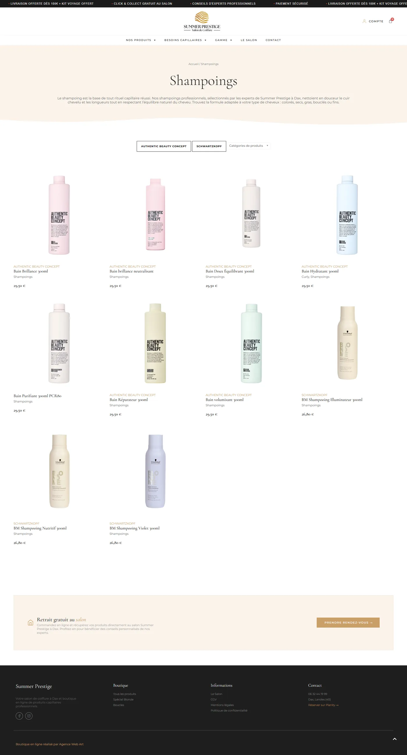 Catalogue de produits trié par type, besoin et gamme