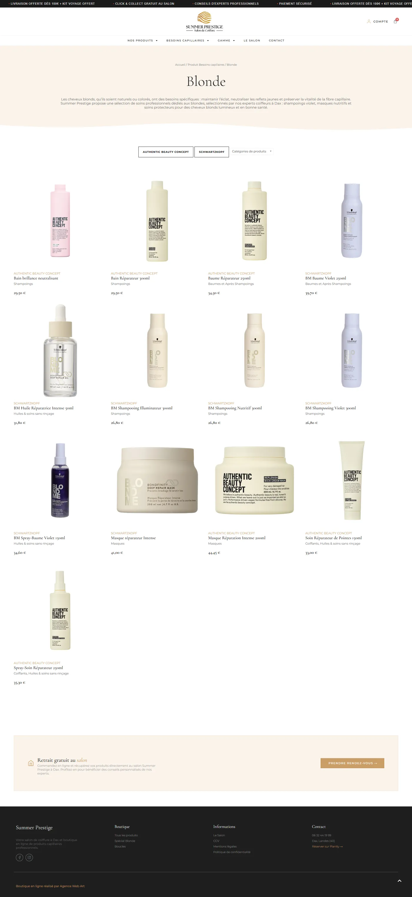 Fiche produit capillaire pour cheveux blonds
