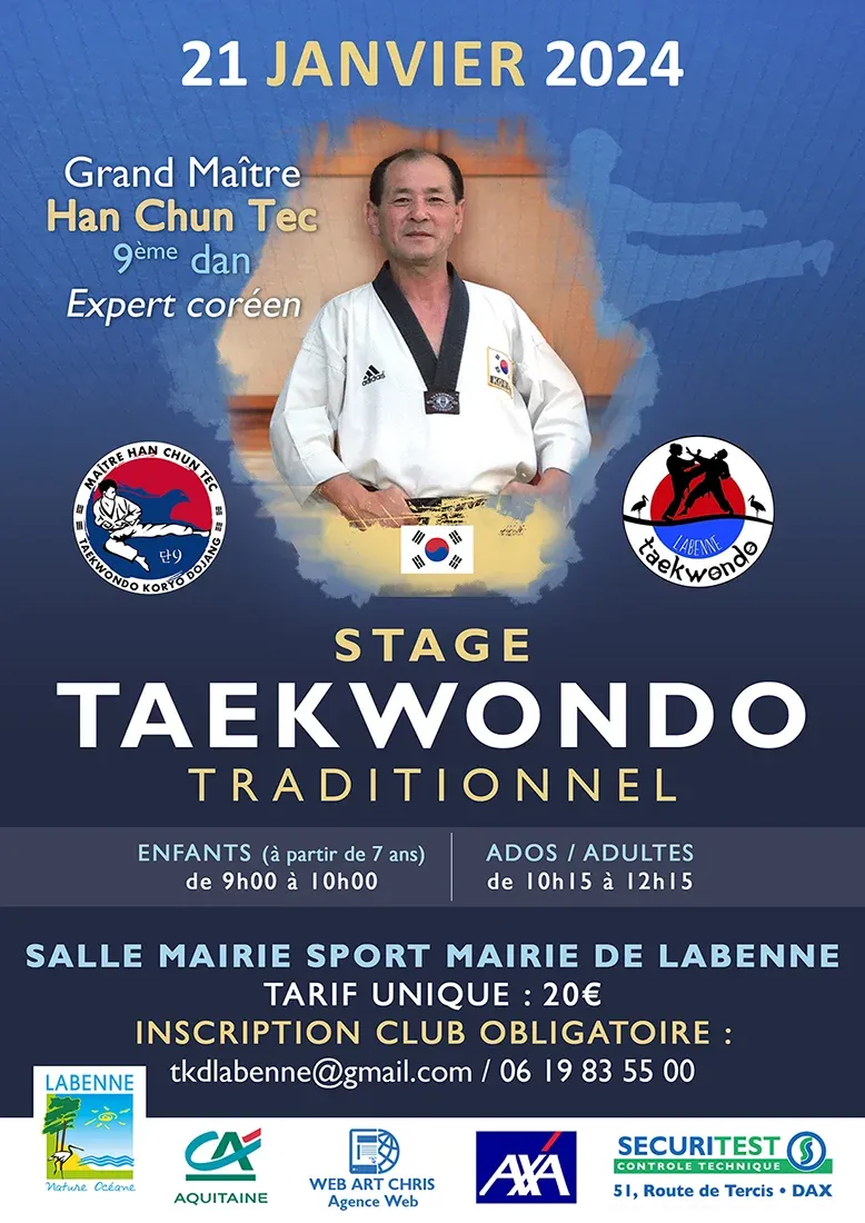 Affiche promotionnelle du club de Taekwondo Hapkido