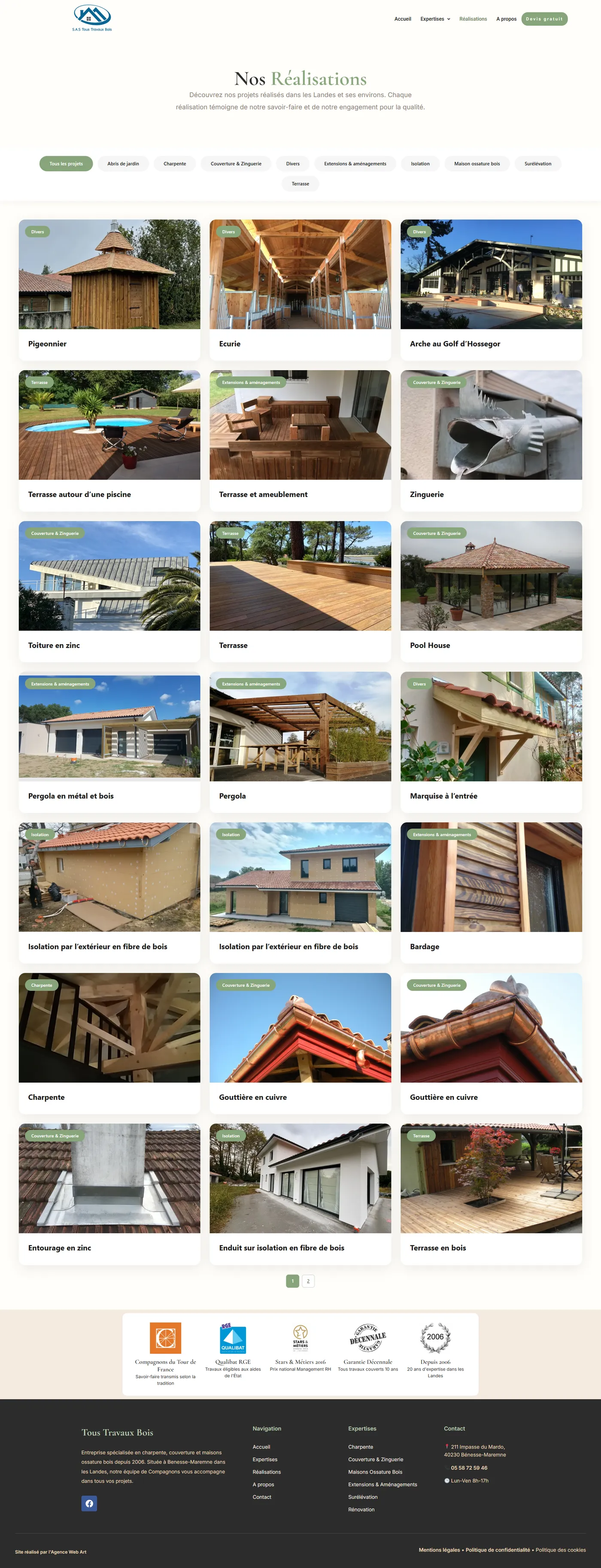 Portfolio des réalisations de Tous Travaux Bois