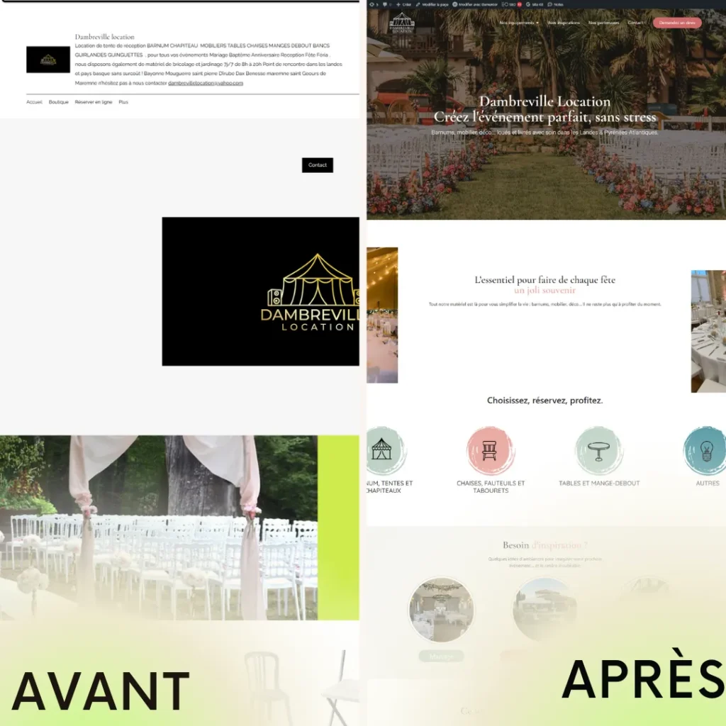 avant apres refonte du site