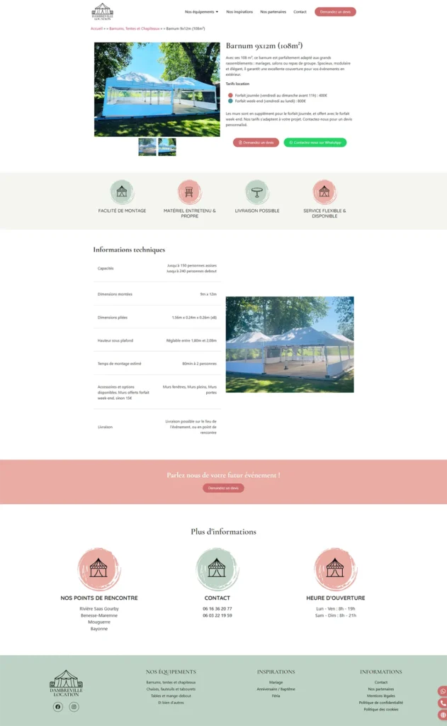 site internet location barnum